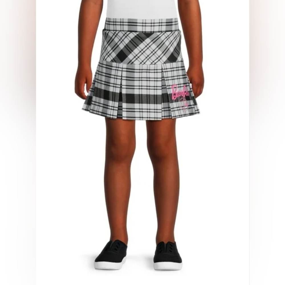 Barbie Plaid Black and White Kids Skort Size L (10-12)